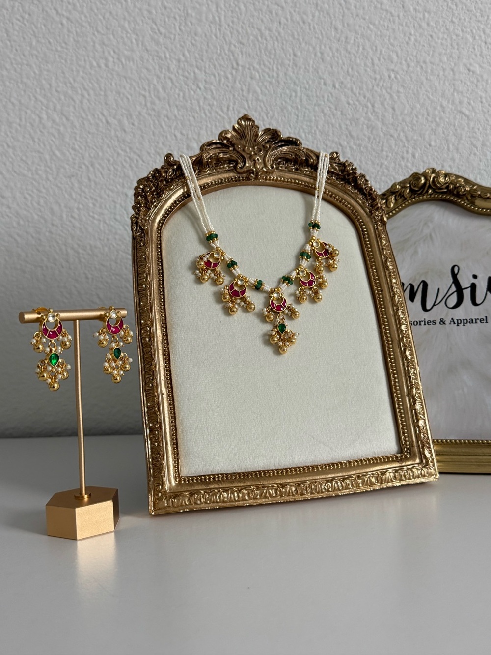 Traditional Indian Necklace - Haar with Earrings